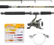 [Mitchell] Tanager Camouflage Fishing Set of a Rod and Reel Combo with line and Lures for Fishing for Trout and Perch