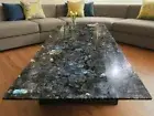 60"x30" Stunning Labradorite Stone Dining Table Kitchen Slab Handmade Furniture
