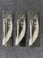 3 x Parker Pen Ball Pen Refill Black Fine Point 2001 NOS