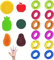 Pack of 6 Sensory Stones, 12 Pieces Fidget Toys Sensory Rings, Sensory Stones, Suitable for Autism, ADHD, Suitable for Children and Adults to Relieve Stress and Anxiety