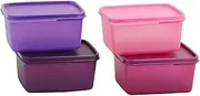 [Tupperware] Keep Tab Plastic Container Set, 500Ml, Set Of 4, Multicolour