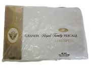 NOS Cannon Royal Family Combspun Percale USA Full/Double Fitted Bottom Sheet NEW