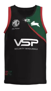 South Sydney Rabbitohs Training Singlet Size 4XL & 5XL Black NRL Classic 23