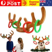 Antler Reindeer Hat Christmas Party Game Ring Moose Inflatable Toss Holiday Toys