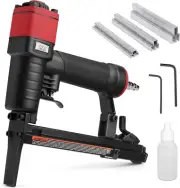 Complete Upholstery Air Stapler Kit with 6000 Staples and Long Nose Design