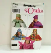 Simplicity Crafts 7005 Pattern Hats Gloves Scarfs Uncut