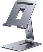 UGREEN Tablet Stand Adjustable Aluminum Holder Portable Foldable Home Office Desk Accessories Compatible with iPad Pro Air Mini, and More 4.7''-12.9'' Devices