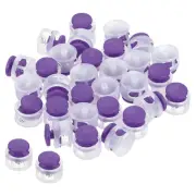 Cord Locks, 30 Pack Round Spring Toggle Stopper, Clear Purple