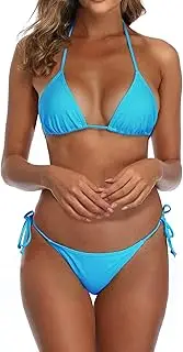 SHERRYLO Thong Bikini Swimsuit for Women Black Brazilian String Bikinis Bathing Suit Triangle Top Bathing Suits Swimsuits