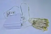 100 Warm White LED Copper Wire String Light Battery Operated With Timer TF