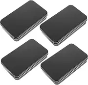 WHAMVOX 4pcs Poker Card Holder Box Metal Game Card Storage Organizer Sturdy Deck Storage Box