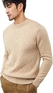 [Zadaos] Solid Goat Cashmere Sweater Men's Pullovers Casual Thick Jacquard Shirt Knit Jacket Light Khaki9 XXL