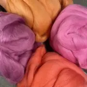 Pink & Peach MIX Wool Merino Top Roving Fiber Solids Spin/ Felting 4 x 4oz Ea