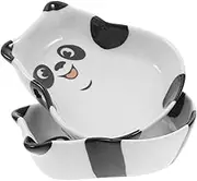 Mobestech 2PCS Panda Ceramic Condiment Bowls Playful Dipping Sauce Dishes for Seasoning Soy Sauce and Vinegar Multipurpose Plates for Home Hotels and Sushi Restaurants