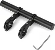 Bike Handlebar Extender Double Extension Bracket Aluminum Alloy Super Long Clamp Bracket Accessory Handlebar Extension Rack for Holding Bicycle Speedometer, GPS, Phone Mount
