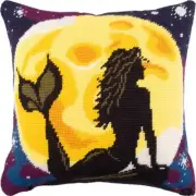 Tapestry Pillow Cover DIY kit "Mermaid" Needlepoint kit Printed canvas