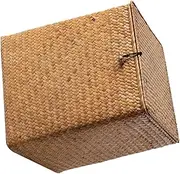 FUNOMOCYA Handwoven Straw Storage Basket Large Pantry Basket Straw Woven Baskets with Lid