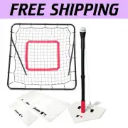 Lightweight MLB Teeball Starter Kit - Batting Tee, Bases, and Rebound Net