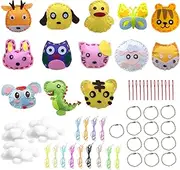 Sewing Kit for Kids, 13 Pcs Animal Sewing Craft Kit Fun DIY Sewing Felt Crafts Educational Beginners Sewing Kit for 8-12 Years Old Children Kids Boys and Girls, Make Your Own Stuffed