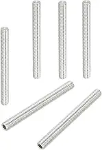 uxcell 6 Pcs Hex Socket Grub Screw, M6x60mm Flat Point Grub Bolt 304 Stainless Steel Head Socket Set Screws for Door Handles Light Fixture Repair