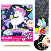 JUNQIU Scratch Art for Kidss Black Rainbow Scratch Art Paper Set-Arts Unicorn