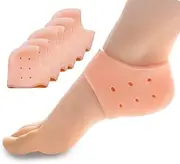 Heel Support for Plantar Fasciitis, Sumiwish 6 PCS Thick Heel Sleeves, Silicone Heel Protector Pads, Heel Cushion for Bone Spur and Heel Spur Pain Relief, Cracked Heels