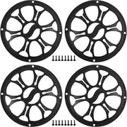 X AUTOHAUX Universal 5" Car Speaker Grills Cover Round 5 Inch Audio Speaker Subwoofer Guard Protector Case with Mounting Screws ABS Black - Pack of 4