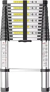 Telescoping Ladder Portable Aluminum Telescopic Ladder Anti-Slip Multi-Purpose Extension Folding Ladder for Household and Outdoor Working Max Load 150kg/330lb