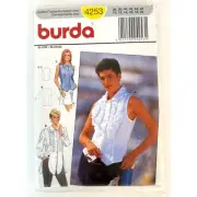 4253 Burda Sewing Pattern Tux Blouse Shirt Vest with Collar Ruffles Size 10 - 20
