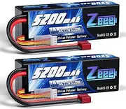 Zeee 3S Lipo Battery 5200mAh 11.1V 80C RC Battery Hard case with T Connector for RC Car Boat Truck Helicopter Airplane Racing Models(2 Packs)