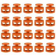 10pcs Cord Lock Double Hole Spring Toggle Stopper for Drawstring, Orange