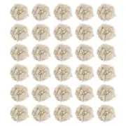 30Pcs 2" Chiffon Flowers with Rhinestone Pearl Sewing Fabric Flowers, Beige