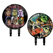 Classic Horror Movie Monster Cake Topper 6" Width x 3" Stakes,Two-Sided Image