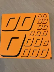 Fluorescent Orange W/Blk #0's Racing Numbers Vinyl Decal Sheet 1/10-1/12 slash