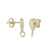Gold Plated Sterling Silver Teardrop Stud Post Earring Connector #51867
