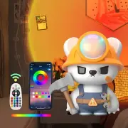 Sunset Lamp Projector Cartoon Bear Mood Night Light with Remote & APP Control