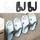 2X Wall Mounted Slipper Holder Aluminum Shoes Rack Slipper Shelf Storage Hooks