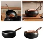 9.45'' Iron Wok Chinese Wok Induction Cooker Cookware No Coating Boiling Wood
