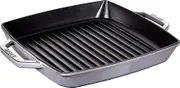 staub 40511-684 Pure Grill Square, Gray, 11.0 inches (28 cm) Grill Pan, Both Hands, Casting, Enamel, Induction Compatible, Japanese Authentic Product