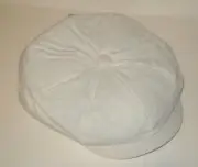 STACY ADAMS NEWSBOY CAP COTTON BLEND WHITE MEDIUM