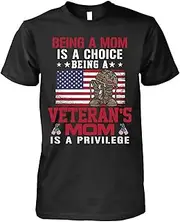 [VidiAmazing] Veteran Mama Tshirt Being a Veteran's Mom is a Privilege Military T-Shirt for Men Women ds1371 T-Shirt