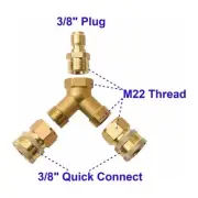 Pressure Washer Tee Splitter Coupler 5000PSI Brass 4.0 GPM Accessories