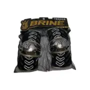 Brine Trance Lacrosse Arm Guards Size Large Black And Silver
