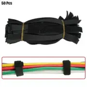50 Pcs 6" Reusable Hook Loop Straps Cable Tie Cord Wire Wrap Fastener Black