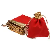 Velvet Drawstring Bags 4.72x5.91 Inch Gift Bags Jewelry Pouches Red 10Pcs