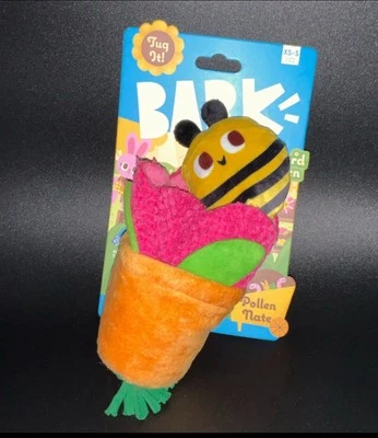 New Bark Box " Pollen Nate " Dog Toy of Bumble Bee Flying In & Out of Flower