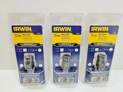 3-Pack Irwin Tools 1859106 Impact Bolt Grip 12MM Bolt Extractor with 1/4-Inch