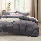 Funda Nórdica Bedsure Gris Oscuro King Size - 3 Piezas Prelavada