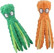 2pcs Interactive Dog Toys: Octopus Shaped Dog Chew Toys Interactive Puppy Squeaky Doll for Outdoor Indoor Play Teaser Cat Teething Clean Tool