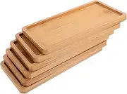 GLEAVI 6pcs Wooden Serving Trays Multi Purpose Kitchen Decor Charcuterie Boards Cheese Platter Elegant Design Rustic Wood for Food Serving Display